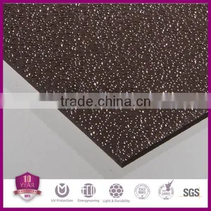Grade A UV Protector Bronze Colored Embossed Polycarbonate Sheet,Virgin Plastic Granules Sheet,Embossed Panel thumbnail-3