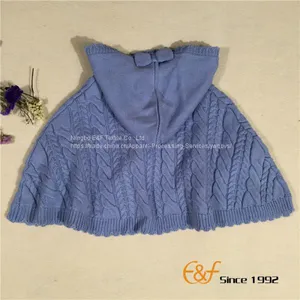 Plain Color Lovely A Shape Hooded Sweater Cardigan Poncho thumbnail-2