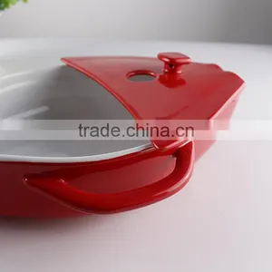 China Factory Suppliers Ceramic Cookware Boat Shape Casserole thumbnail-4