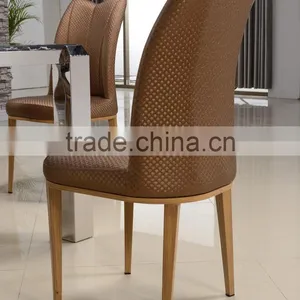 High Quality Woodgrain Stainless Steel Leather Dining Chair LQ-QT200 thumbnail-3