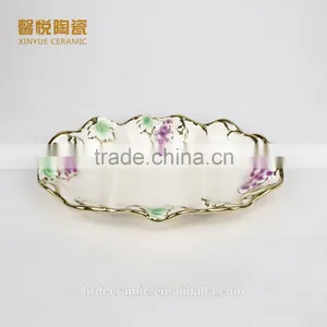 2016 Ceramic Grids Plate Golden ,ceramic Plate,cheapest Wholesale Dishes thumbnail-2