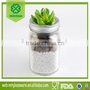 High Quality Glass Mason Jar Glass Vases for Home Decoration thumbnail-1
