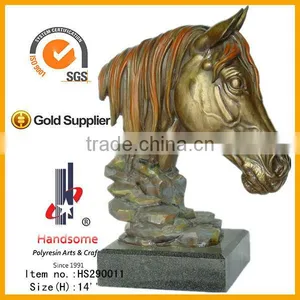 12.5 Inch Resin Craft Animal Figurine Antique Brass Horse Statue thumbnail-4