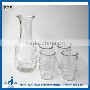 Lemonade Embossed Mango Juice Stemless Glass Tumbler Cup Drinking Set thumbnail-1