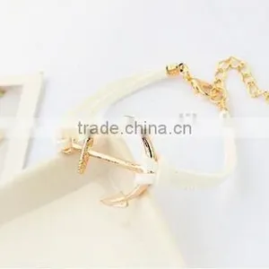 Bracelet Women 2017 Leather Bracelet Anchor Bracelet thumbnail-4
