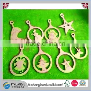 Wooden Christmas Decoration Tree Ornaments for Engraved 8 x 3'' thumbnail-1