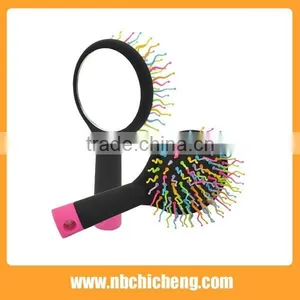 New Rainbow Magic Hair Comb Curl Straight Massage Comb Brush Mirror Styling Tools thumbnail-2