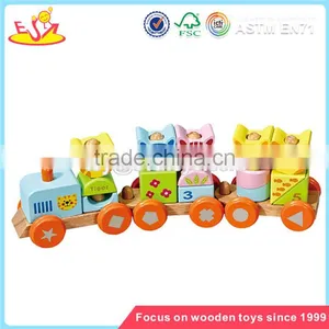 Wholesale Hot Baby Wooden Train Blocks Toy Diy Creative Kids Wooden Train Blocks Toy W04A067 thumbnail-3