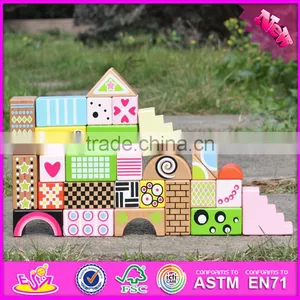 2017 New Design 28 Pieces Educational Kids Wooden Toy Building Blocks W13A120 thumbnail-1