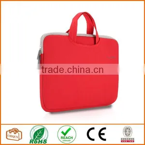 Laptop Case, PLEMO Nylon Lycra Fabric 14 Inch Laptop / Notebook Computer Case Briefcase Bag Pouch Sleeve, Red thumbnail-2