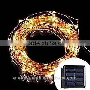 2016 New Arrival Copper Solar LED Strings 100 LED Starry LED String Garden Lights 10m thumbnail-1