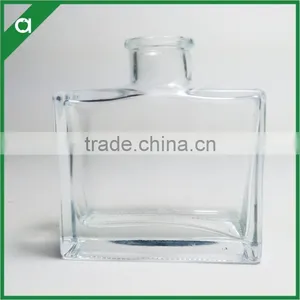 Korea Fashion 100ml Clear Square Shape Glass Diffuser Bottle for Ceramic Bird Fragrance Diffuser thumbnail-1