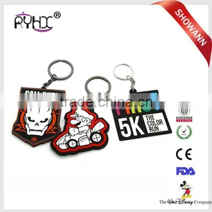 Fashion Key Chain Promotional Rubber Silicone Keyrings Customized Key Ring thumbnail-1