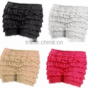 High Quality Women Fashion 8 Layers Lace Frilly Ruffle Knicker Sexy Underwear Shorts Hot Pants Safety Skirt thumbnail-1