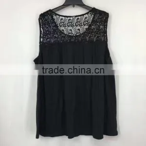Yiwu Stock Apparel Women Cheap Price Black Lace T-shirt thumbnail-5