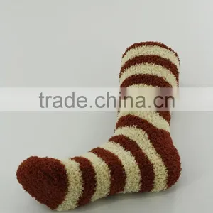 Red Strip Microfiber Cozy Indoor Home Socks Women thumbnail-5