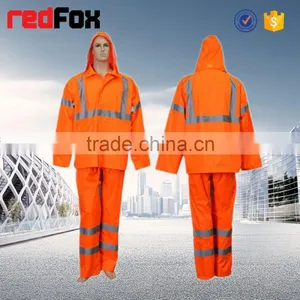 100% Polyester Pvc Reflective Raincoat thumbnail-1