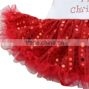 Latest Design Hot Sale Summer Dress 2017 Wholesale Cotton Clothing Sequin Kids Short Sleeve Red Baby Christmas Dress for Girl thumbnail-4