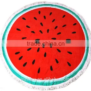 Watermelon Printed Round Beach Towel With Tassel thumbnail-1