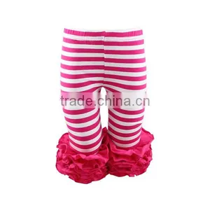 2017 Girls Boutique Clothing Children Pants Stripe Girl Ruffle Icing Leggings thumbnail-1