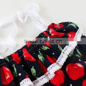 ShiJ Baby Outfits Set Cotton Boutique Trendy Cherry Girls Romper thumbnail-5