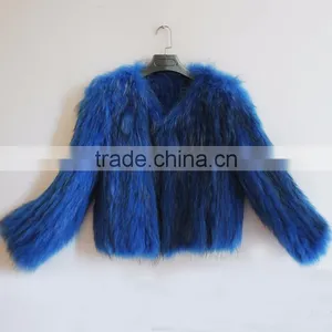 Myfur China Wholesale Lady Winter Fur Jacket Real Raccoon Fur Knitted Jackets thumbnail-6