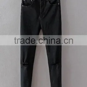 Runwaylover EY0623P 2017 Women Fashion Vintage Hole Denim Jeans thumbnail-3