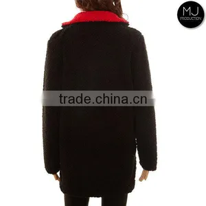 Factory Wholesale Women Sherpa Fleece 1/4 Zip Pullover thumbnail-3