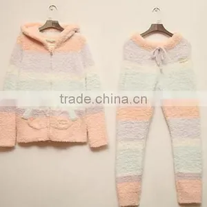 Colorful Best Quality Comfortable Fleece Women Sleepwear With Zipper thumbnail-2