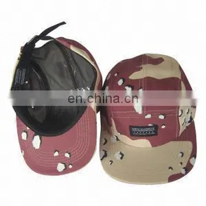 Custom Woven Label Desert Camo 5 Panel Cap Hat thumbnail-1
