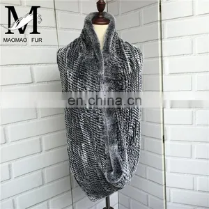 2015 High Quality Market Sell Luxury Brand Hand Knitted Rex Rabbit Fur Scarf Winter thumbnail-3