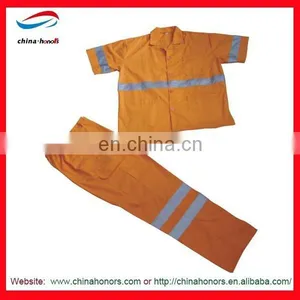 NEW Short Sleeve Type With Reflective Tape Cotton Coverall Cheap Orange Coveralls thumbnail-1