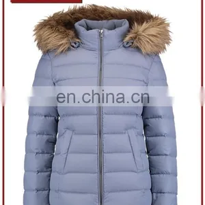 Factory OEM Short Warm Padding Winter Jacket Women With Fur Hood thumbnail-1
