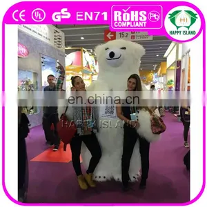 Super Funny Fur Inflatable Polar Bear Mascot Costume!!! thumbnail-1