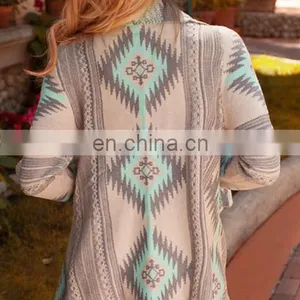 Wholesale Hot Sale in Europe Printing Cotton Cardigan Long Sleeve Coat thumbnail-3