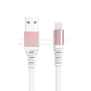 Metal Flat Lightning Cable for IPhone X and IPad Mini and IPad Air With C48B Connector thumbnail-2