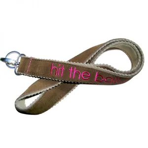 Custom PU Leather High Quality Medal Lanyard Microfiber Strap With Embroidery Logo thumbnail-2