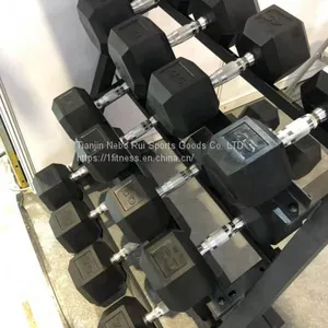 Coating DumbbellHexagonal Rubber DumbbellPU Coated Dumbbells thumbnail-1