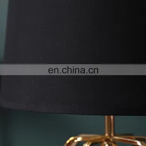 New Arrival Exquisite Metal Base Design Black Cotton Lampshade Modern Bedroom Table Lamp for Hotel thumbnail-5