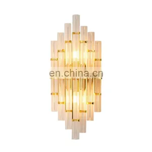 Golden Crystal Wall Lamp LED Living Room Decorative Wall Lamp thumbnail-2