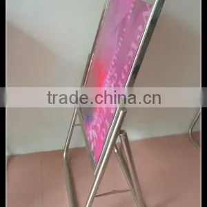 Folding Advertising Sign Display Stand- Silver Stainless Steels Floor Stand-Metal Manu Sign Board thumbnail-2