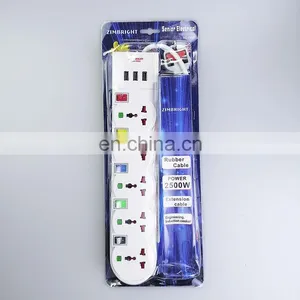 High Quality Black Power Socket 13A Outlet Power Electrical UK Standard Extension Socket Independent Switch With Usb Socket thumbnail-3