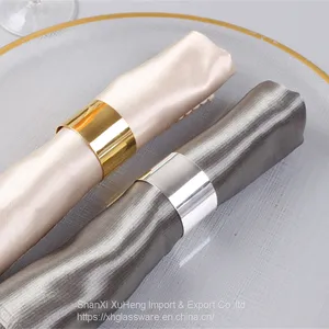 Simple Gold Silver Round Napkin Ring For Wedding Event And Home Decoration thumbnail-2