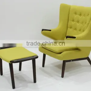 Replica Classic Fiberglass Material Cashmere Hans J. Wegner PP19 The Teddy Bear Chair With Ottoman thumbnail-1