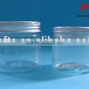 PET Transparent Plastic Jar for Cosmetic, Empty Cream Jar With Aluminum Cap thumbnail-2