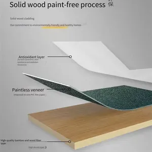 Luxury and Minimalist Style Decorative Wall Panels, Environmentally Friendly and Paint-free Solid Wood Veneer Large Boards thumbnail-4