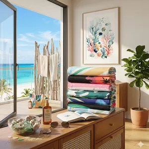 Multi-Design Printed Microfiber Beach Towel - Packable Compact Sand Free Travel Towel, Quick Dry Oversized Swim Towel for Pool & Gym thumbnail-1