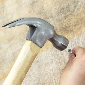 Forged Claw Hammer Head With Wooden Handle Anti Slip Grip Hammer Tool for Carpenter Framing Building and Home Repair Use thumbnail-1