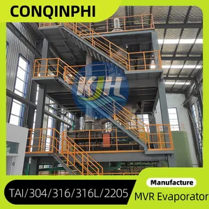 0.5-80 T/h Vacuum Skid-mounted Double-effect Wastewater Counterflow MVR Evaporator thumbnail-5