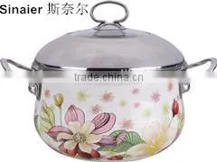 Classic Enamel Pot With Full Decals thumbnail-1